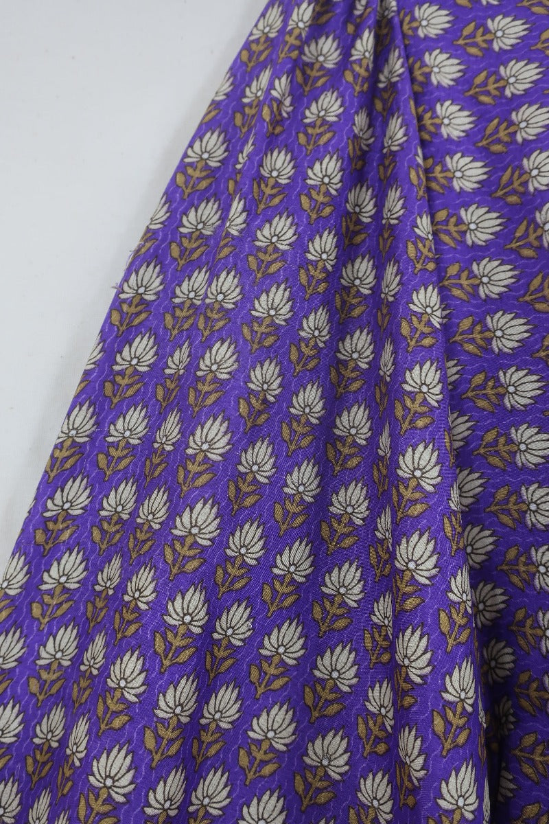 Lola Wrap Dress - Midnight Purple Strawflowers - Size S/M