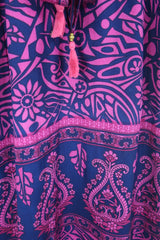 SALE | Lola Wrap Dress - Blackberry & Magenta Abstract - Size M/L
