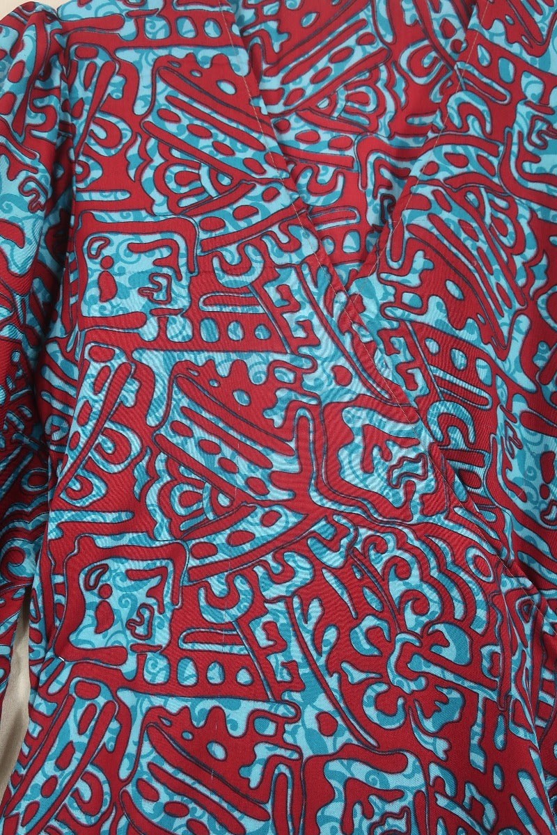 SALE | Lola Wrap Dress - Psychedelic Scarlet & Blue - Size S/M