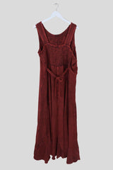 Indian Embroidered Maxi Slip Dress in Earth Red - Free Size by all about audrey