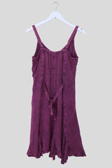 Indian Embroidered Mini Slip Dress in Violet Purple - Free Size by all about audrey