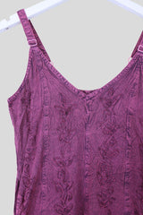 Indian Embroidered Mini Slip Dress in Violet Purple - Free Size by all about audrey