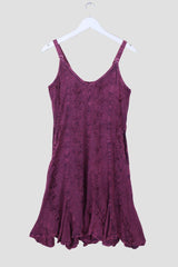Indian Embroidered Mini Slip Dress in Violet Purple - Free Size by all about audrey