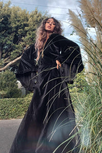Khroma Venus Maxi Dress in Morticia Black Velvet