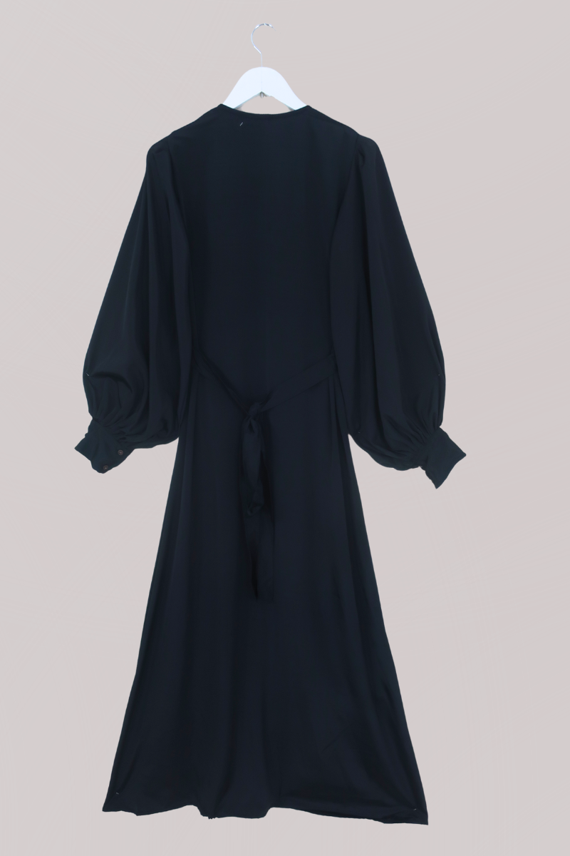 Khroma Lola Wrap Dress in Vampy Black by All About Audrey