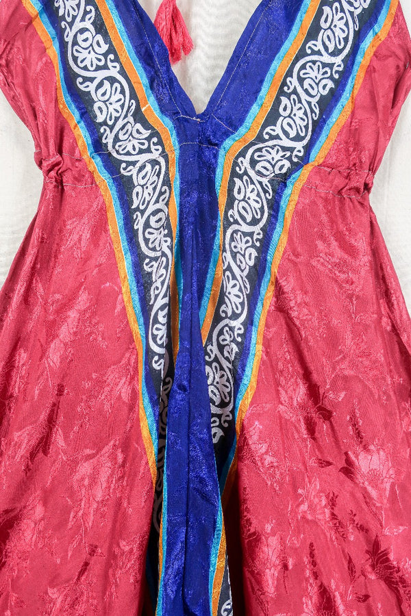 Medusa Harem Jumpsuit - Vintage Sari - Retro Cherry Red - M/L