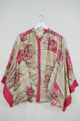 Ophelia Blouse - Desert Paradise Floral - Vintage Sari - Free Size by all about audrey