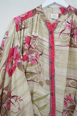 Ophelia Blouse - Desert Paradise Floral - Vintage Sari - Free Size by all about audrey