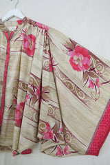 Ophelia Blouse - Desert Paradise Floral - Vintage Sari - Free Size by all about audrey