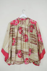 Ophelia Blouse - Desert Paradise Floral - Vintage Sari - Free Size by all about audrey