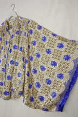 Ophelia Blouse - Blue Lavender Floral - Vintage Sari - Free Size