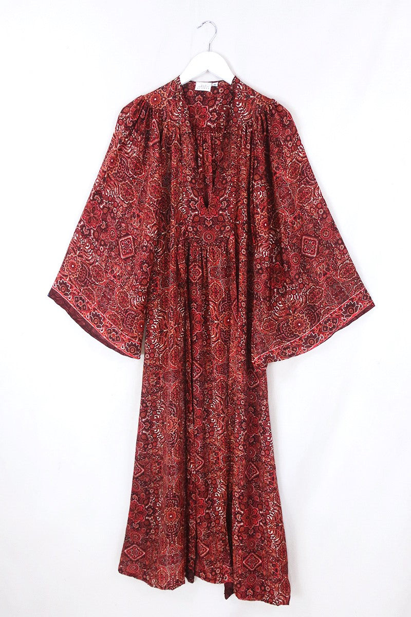 Stevie Maxi Dress in Bowie Red Mandala by all about audrey