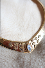 Wanda Torque Necklace in Gold with White Moonstone