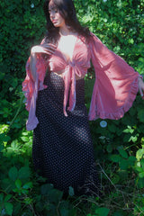 70's Vintage Skirt - Midnight Black with Sweet Berries - XS by all about audrey