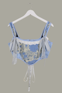 Antoinette Toile Corset in Fine China Blue