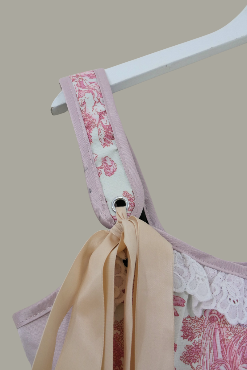 Antoinette Tapestry Corset in Porcelain Pink by All About Audrey