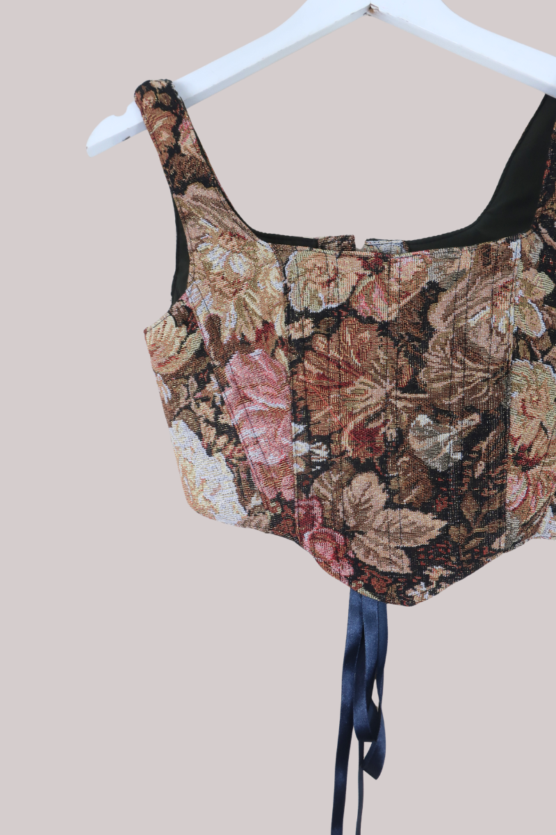 Antoinette Tapestry Corset in Golden Cotillion Florals