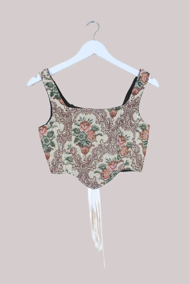 Antoinette Tapestry Corset in Ivory Versailles Florals
