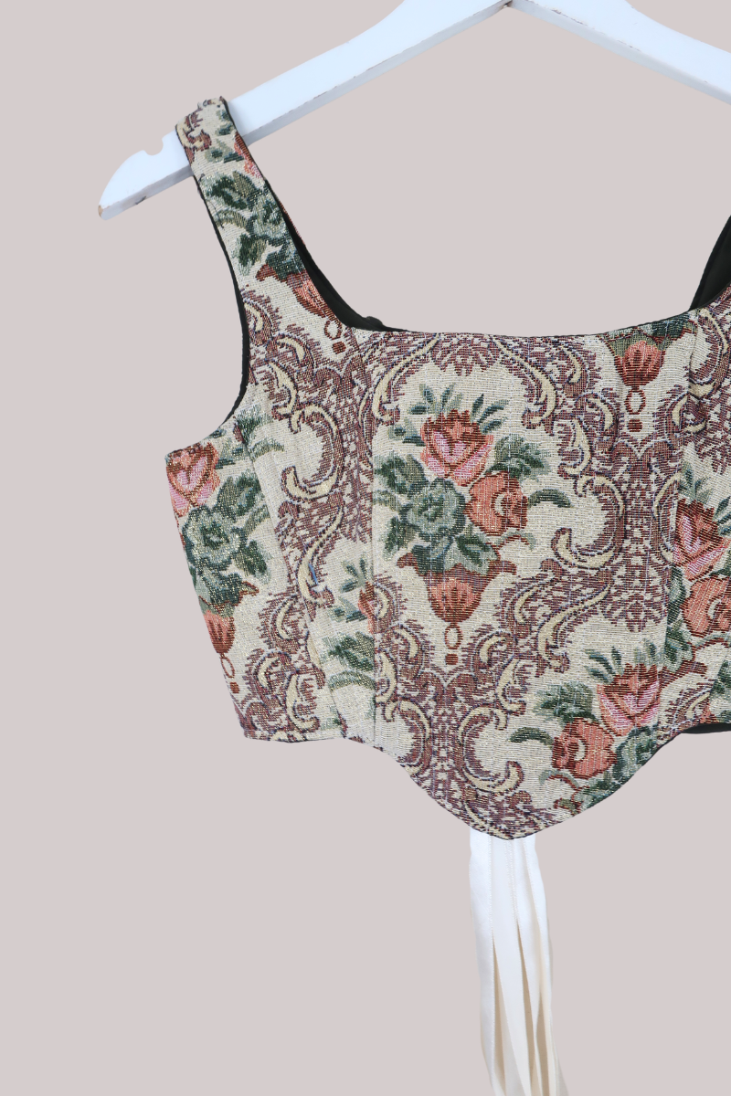 Antoinette Tapestry Corset in Ivory Versailles Florals