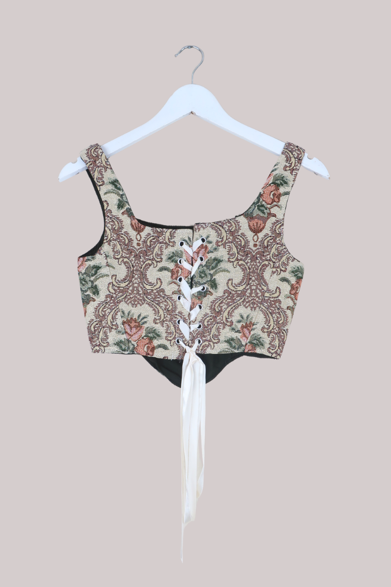 Antoinette Tapestry Corset in Ivory Versailles Florals