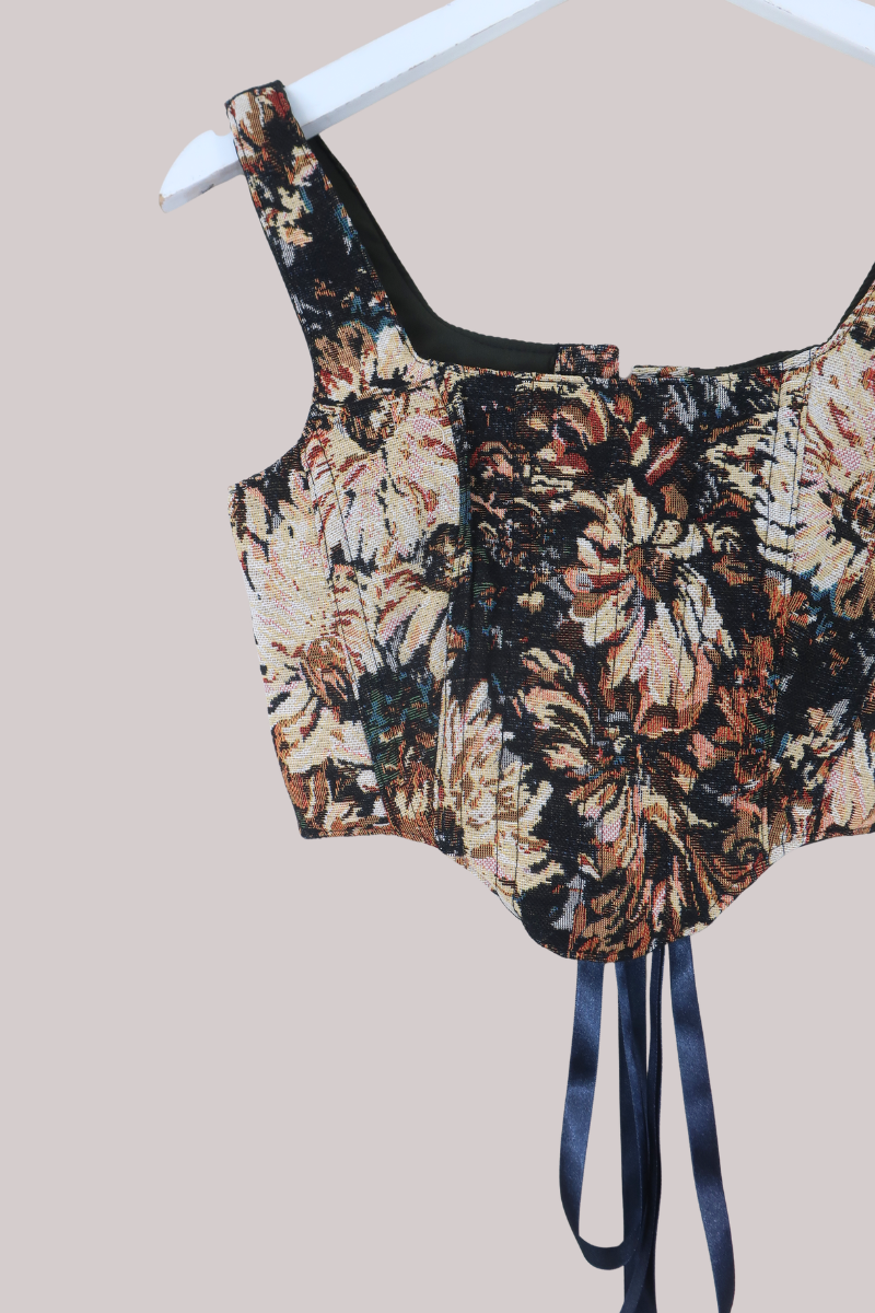 Antoinette Tapestry Corset in Twilight Garden