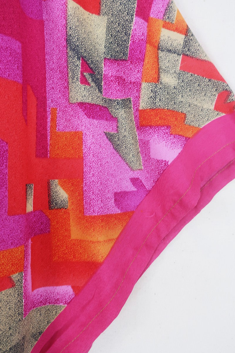 Aquaria Robe Dress - Pink Peach Mosaic - Vintage Sari - Free Size M/L by All About Audrey