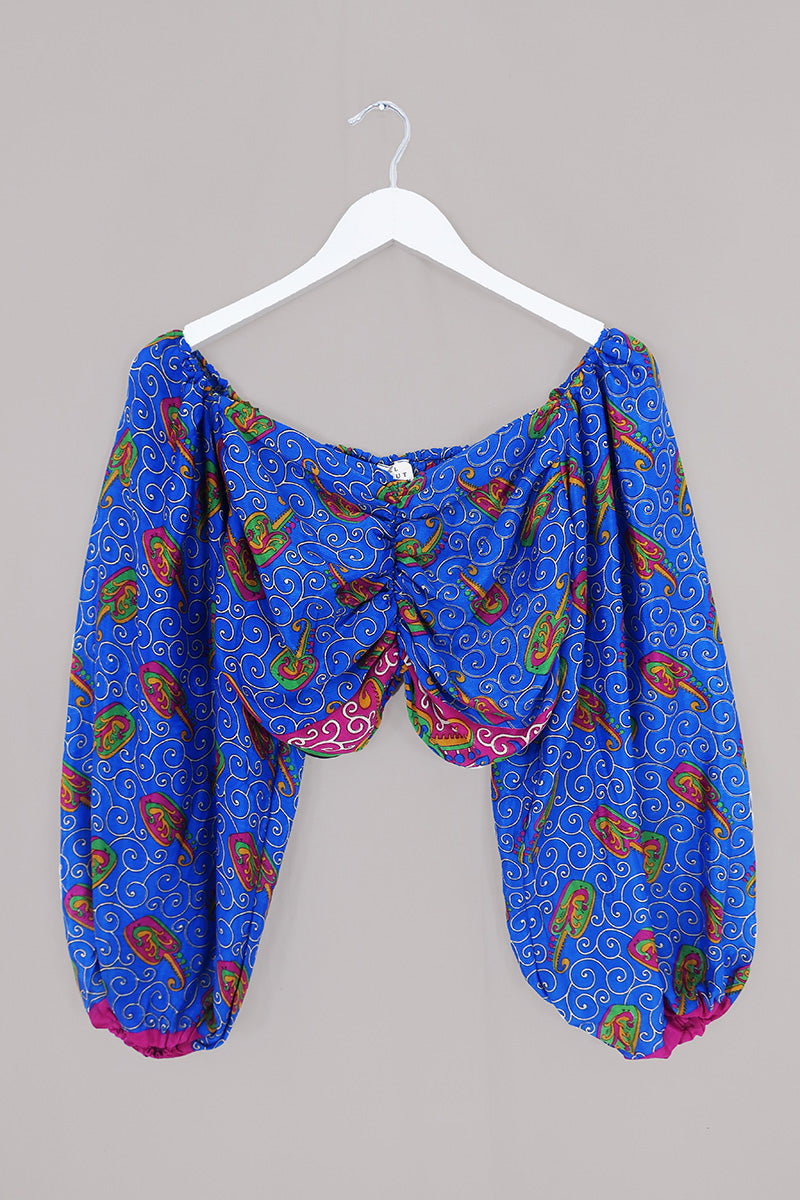 Ariel Top - Vintage Sari - Peacocking - Free Size