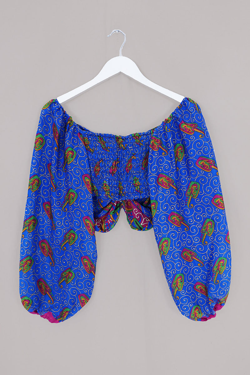 Ariel Top - Vintage Sari - Peacocking - Free Size