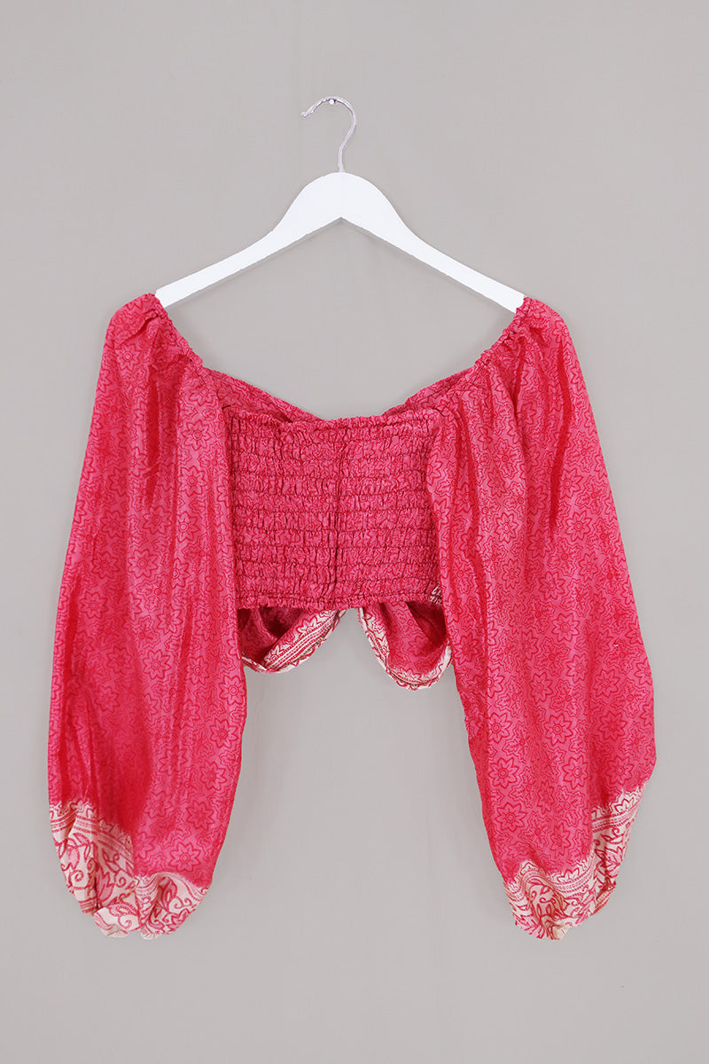 Ariel Top - Vintage Sari - French Rosie - Free Size