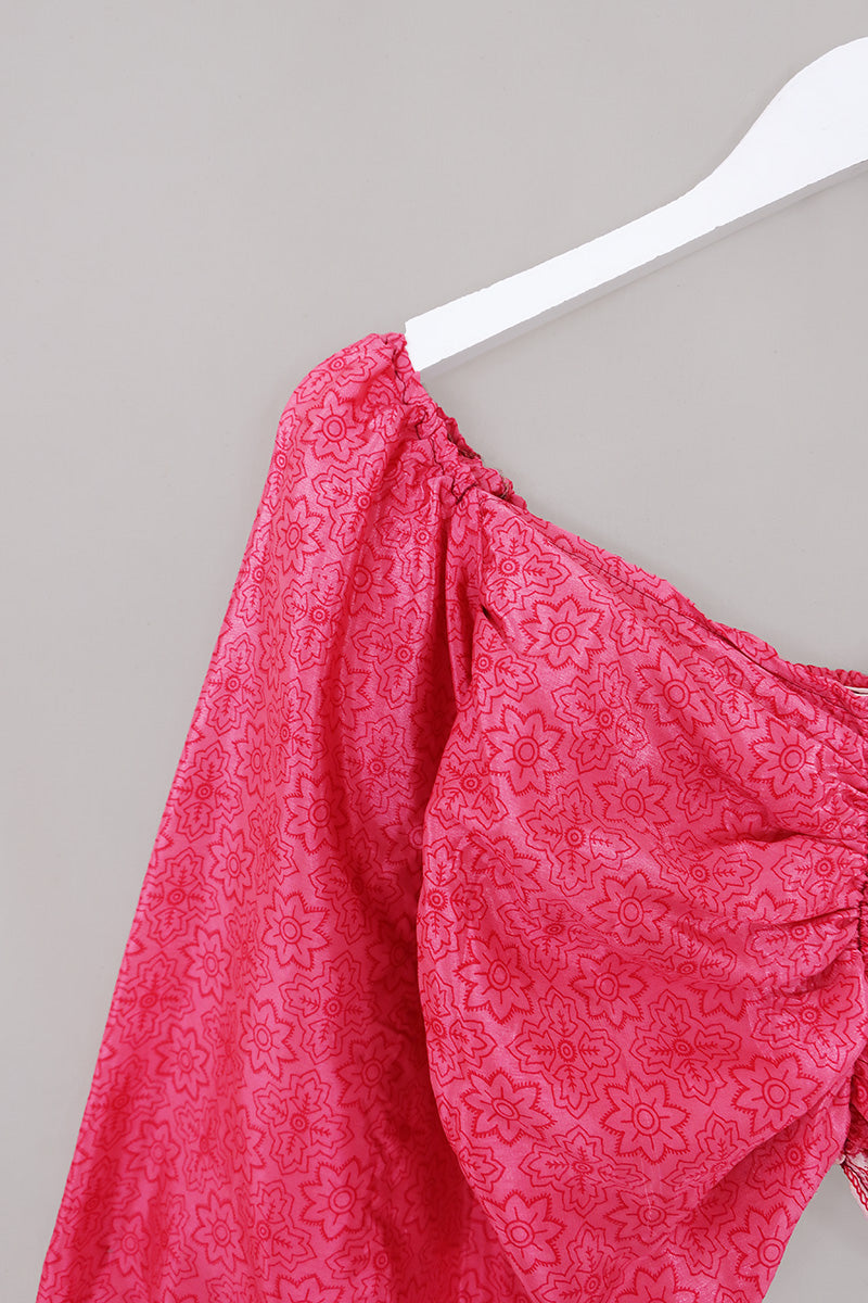 Ariel Top - Vintage Sari - French Rosie - Free Size