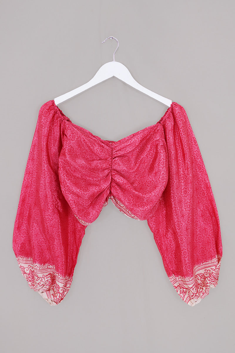 Ariel Top - Vintage Sari - French Rosie - Free Size