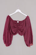 Ariel Top - Vintage Sari - Magenta Petal - Free Size
