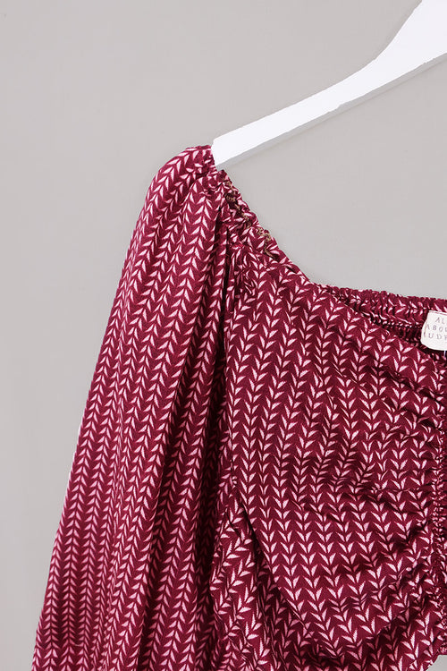 Ariel Top - Vintage Sari - Magenta Petal - Free Size