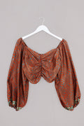 Ariel Top - Vintage Sari - Molten - Free Size