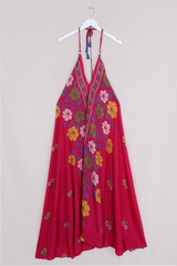 SALE | Athena Maxi Dress - Vintage Sari - Hibiscus Hot Pink - M to L/XL by All About Audrey