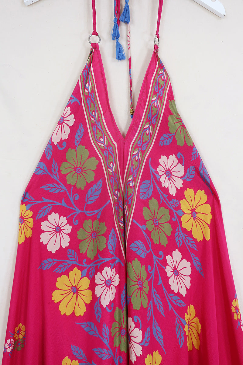 SALE | Athena Maxi Dress - Vintage Sari - Hibiscus Hot Pink - M to L/XL by All About Audrey