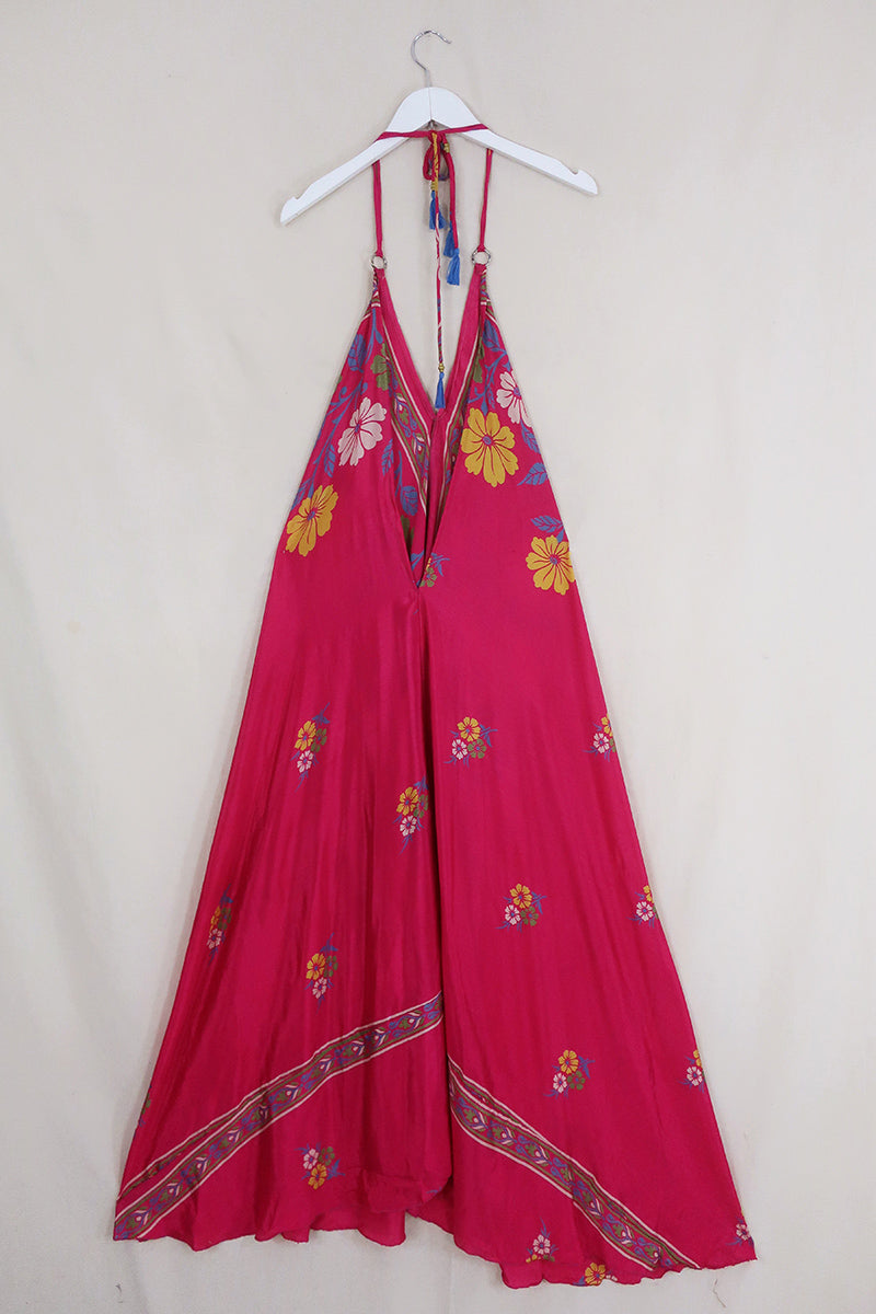 SALE | Athena Maxi Dress - Vintage Sari - Hibiscus Hot Pink - M to L/XL by All About Audrey
