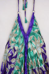 SALE | Athena Maxi Dress - Vintage Sari - Purple Polka Dot - M to L/XL by All About Audrey
