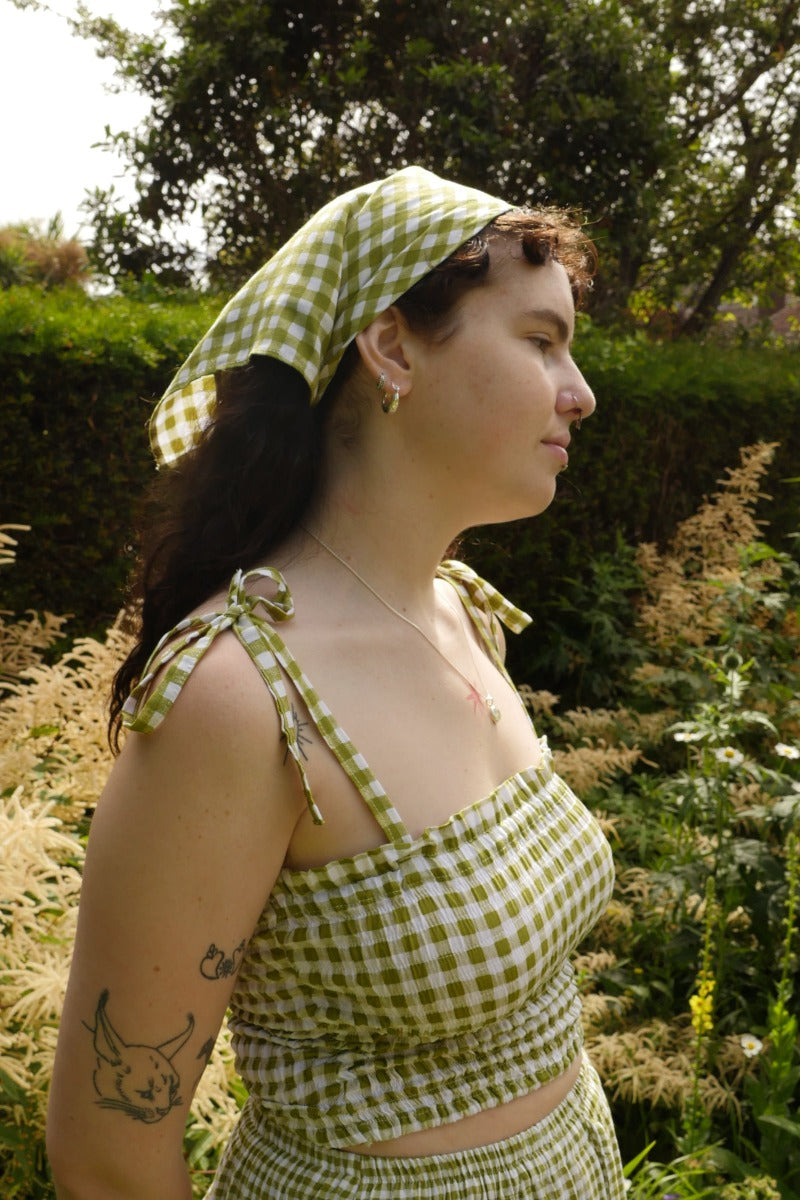 Bandana in Apple Green Gingham by All About Audrey