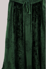 Velvet Handkerchief Midi Skirt in Pine Green - Free Size by All About Audrey