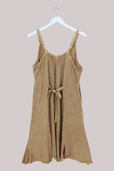 Indian Embroidered Mini Slip Dress in Stone Beige - Free Size by All About Audrey