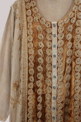 Indian Velvet Embroidered Kaftan in Honey Gold by All About Audrey