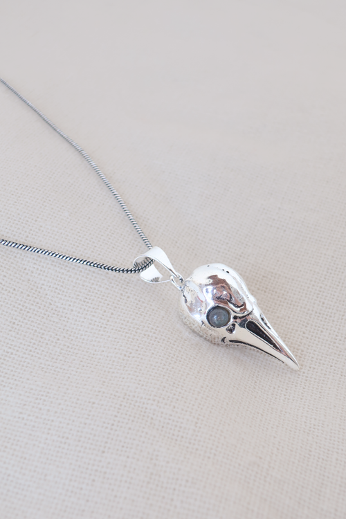 Bird Skull Silver Plated Necklace