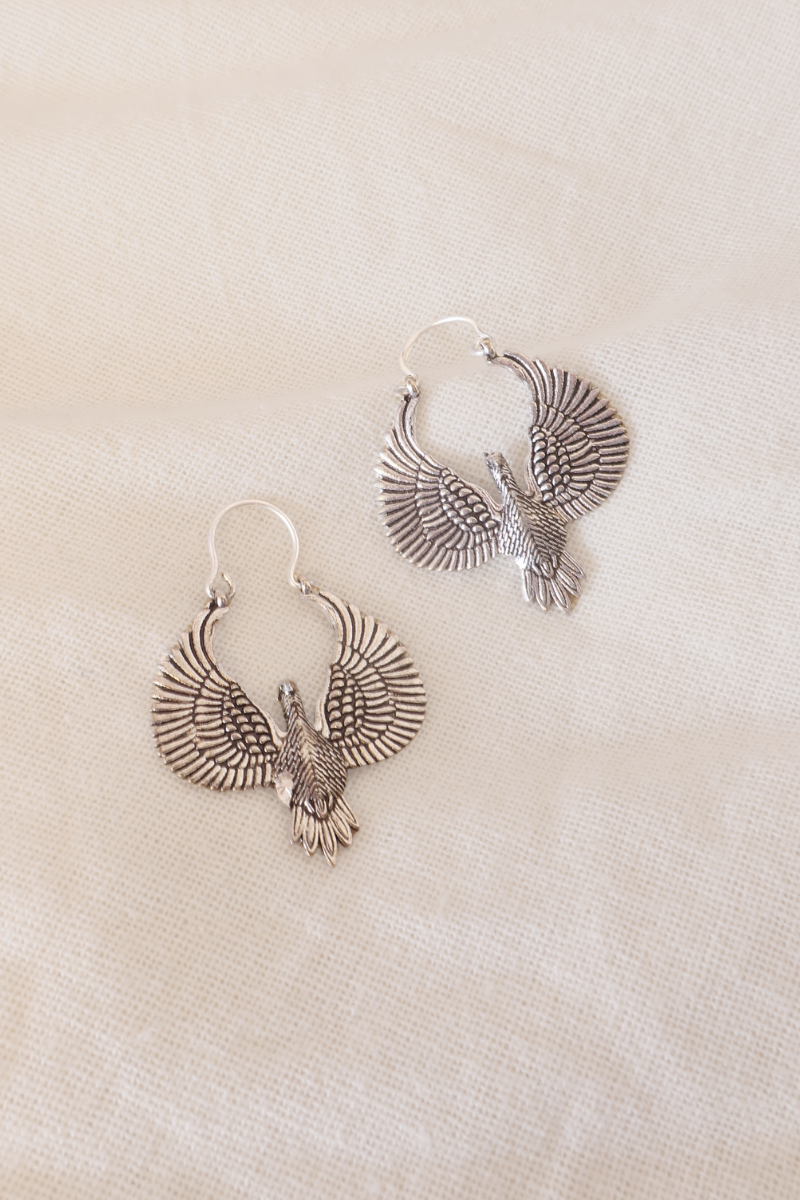 Birds Of Prey Silver Plated Earrings