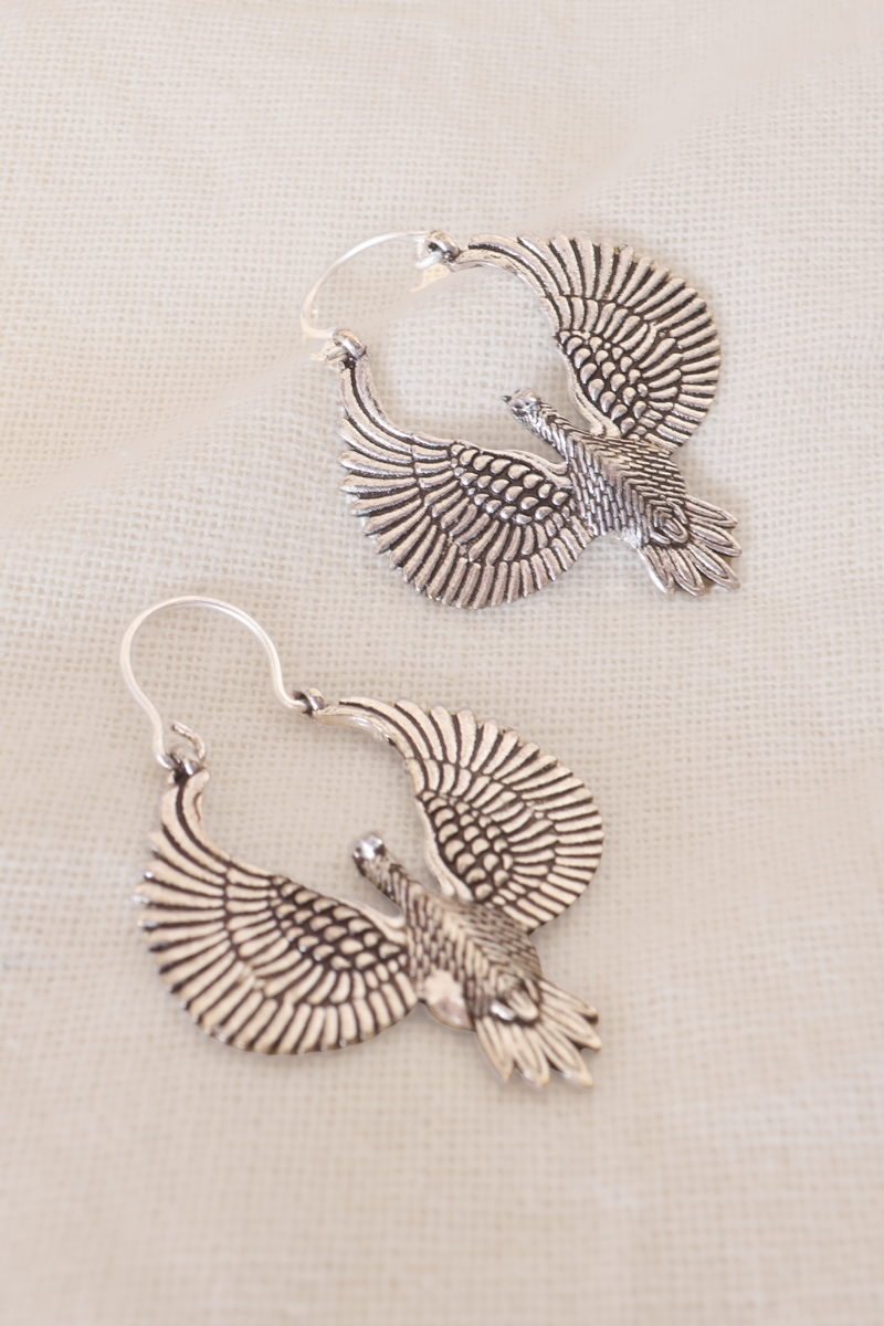 Birds Of Prey Silver Plated Earrings