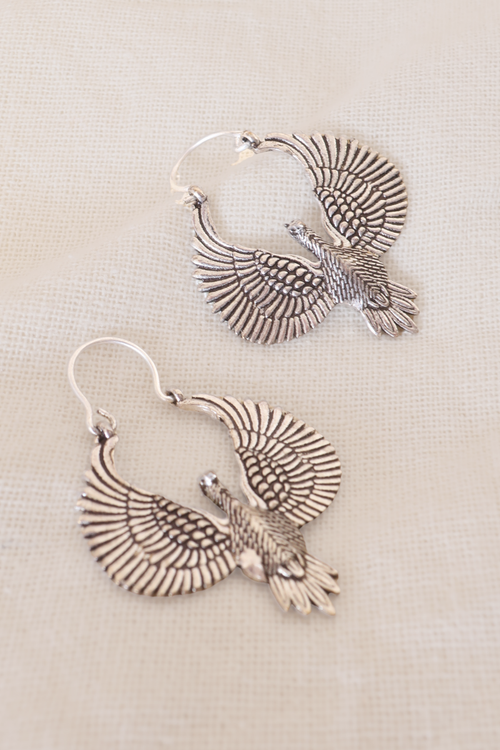 Birds Of Prey Silver Plated Earrings