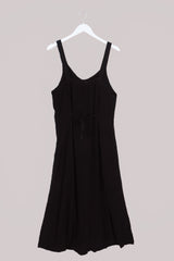 Indian Button-Up Maxi Sundress in Pitch Black
