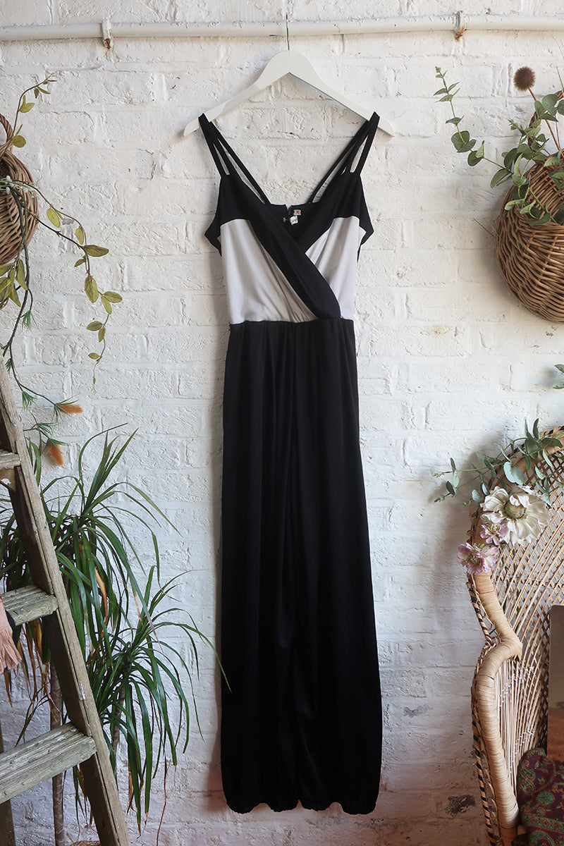 SALE | Vintage Jumpsuit - Black & White Balloon Leg - Size S by All About Audrey