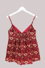 Isobel Cami Top in Poppy Red Block Print Floral