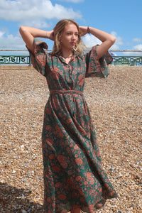 Apollo Maxi Dress in Palm Green By All About Audrey